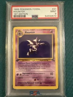 1999 Pokemon Fossil Haunter Non-holo 1st Edition Psa9 - Image 1