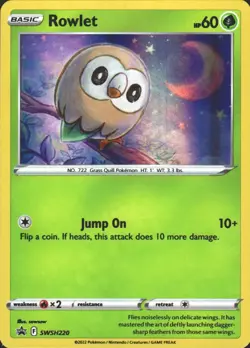 Rowlet SWSH220 Sword & Shield Promo Cards NM - Image 1