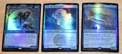 MTG 3x Blue FOIL Cosima God of the Voyage, Yue Moon Spirit, Charix Raging Isle - Image 1