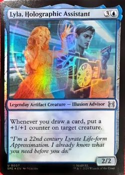 MTG Lyla, Holographic Assistant 0007 Uncommon Foil FA EN 2025 - Image 1