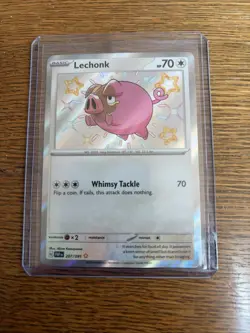 Pokemon TCG Paldean Fates Lechonk Card 207/091 Holo Shiny Rare - Image 1