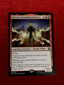 MTG - Marvel: Spider-Man #77 Rare - Electro, Assaulting Battery 🔥 Unplyd Mnt+ - Image 1