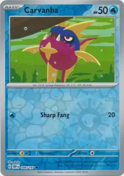 Carvanha 046/197 Reverse Holo Obsidian Flames Pokemon TCG - Image 1
