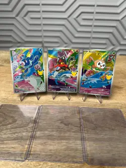 Pokemon First Partner Illustration Collection Series 1 Alolan Starters Gen 7 Set - Image 1
