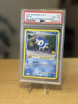 Pokemon Piplup 72/100 Countdown Calendar Promo PSA 8 2008 - Image 1
