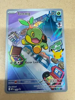 Pokemon Turtwig 040 First Partner Illustration Promo Full Art Holo NM/M FRESH - Image 1