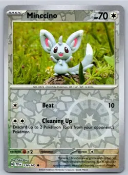 Pokemon TCG Temporal Forces Reverse Holo Minccino 136/162 Common - Image 1