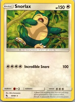 Hidden Fates #50/68 Snorlax NM Pokemon - Image 1