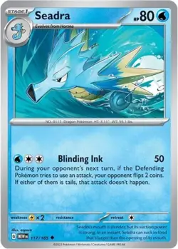 Seadra 117/165 Uncommon Pokemon 151 English - Image 1