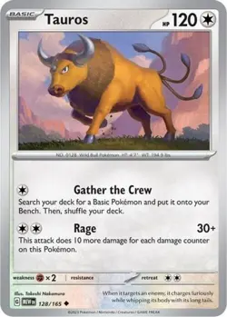 Tauros 128/165 Common Pokemon 151 English - Image 1