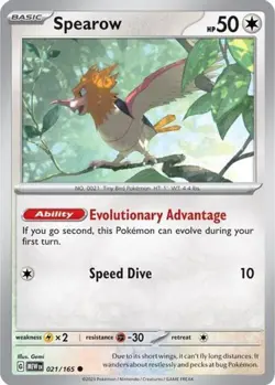 Spearow 021/165 Common Pokemon 151 English - Image 1