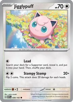 Jigglypuff 039/165 Common Pokemon 151 English - Image 1