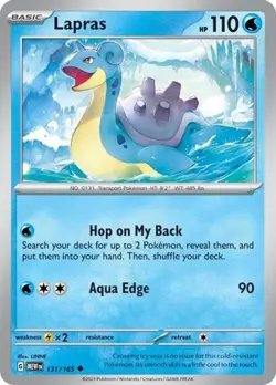 Lapras 131/165 Uncommon Pokemon 151 English - Image 1