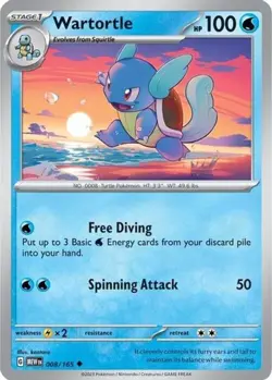 Wartortle 008/165 Uncommon Pokemon 151 English - Image 1