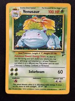 Pokemon Venusaur 18/130 Holo Rare Base Set 2 HP *HEAVILY PLAYED* SEE PICS - Image 1