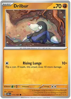 Drilbur 111/197 Common Obsidian Flames Pokemon TCG - Image 1