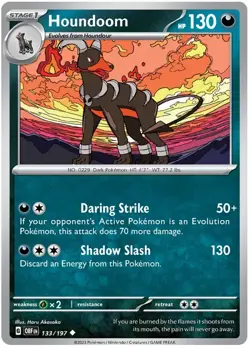 Houndoom 133/197 Uncommon Obsidian Flames Pokemon TCG - Image 1