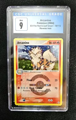 Pokemon Arcanine Reverse Holo EX Fire Red & Leaf Green #18 CGC 9 2004 - Image 1