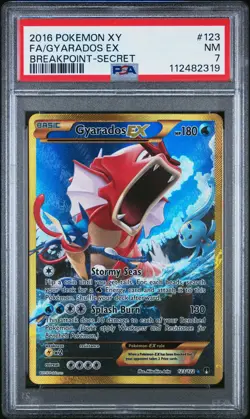2016 POKEMON BREAKPOINT M GYARADOS EX #123 FULL ART SECRET PSA 7 NM #112482319 - Image 1