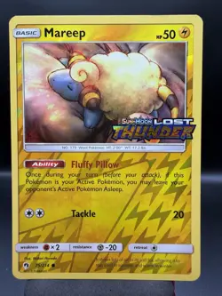 Pokemon Mareep 75/214 Lost Thunder Stamped Toys R Us Promo Reverse Holo LP - Image 1