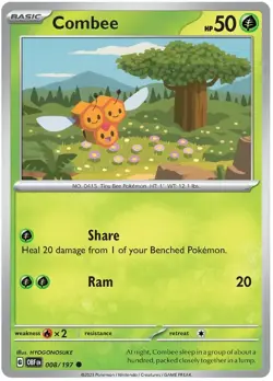 Combee 008/197 Common Obsidian Flames Pokemon TCG - Image 1