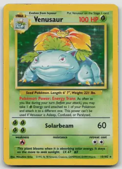 Pokemon Vintage Venusaur 15/102 Base Set Holo WotC 1999 HP - Image 1