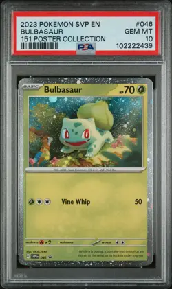 2023 POKEMON SVP EN-SV BLACK STAR PROMO 151 POSTER COLL #046 BULBASAUR PSA 10 - Image 1