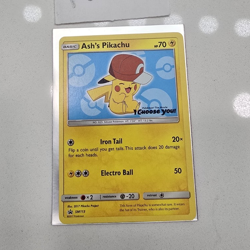 Pokemon TCG Ash's Pikachu SM113 Promo Regular ENG 70 HP SM Set - Image 1