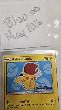 Pokemon TCG Ash's Pikachu SM113 Promo Regular ENG 70 HP SM Set - Image 2