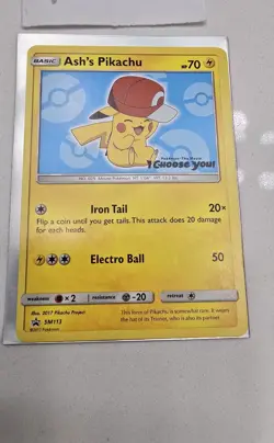 Pokemon TCG Ash's Pikachu SM113 Promo Regular ENG 70 HP SM Set - Image 3