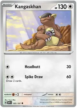 Kangaskhan 165/197 Uncommon Obsidian Flames Pokemon TCG - Image 1