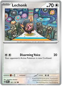 Lechonk 181/197 Common Obsidian Flames Pokemon TCG - Image 1