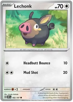 Lechonk 182/197 Common Obsidian Flames Pokemon TCG - Image 1