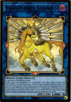 Yugioh Knightmare Unicorn MGED-EN034 Premium Gold Rare 1st Edition NM - Image 1