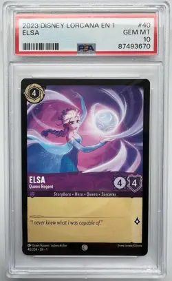 Disney Lorcana ELSA Queen Regent 40/204 PSA 10 GEM MINT Non Foil EN1 - Image 1