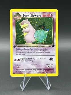 NM 1st Edition Dark Slowbro Holo Pokemon 2000 Rocket 12/82 - Image 1