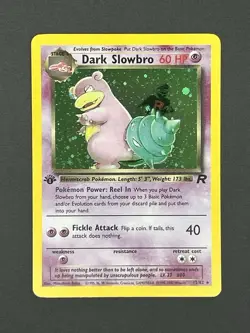 NM 1st Edition Dark Slowbro Holo Pokemon 2000 Rocket 12/82 - Image 3