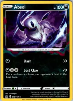 Absol 076/159 Crown Zenith Pokemon Reverse Holo Near Mint - Image 1