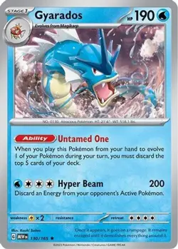Gyarados 130/165 Holo Rare Pokemon 151 - Image 1