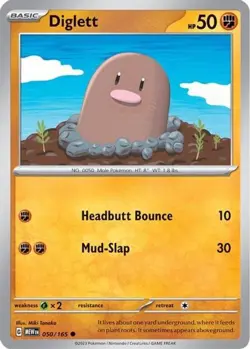 Diglett 050/165 Common Pokemon 151 English - Image 1