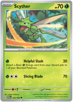 Scyther 123/165 Uncommon Pokemon 151 English - Image 1