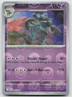 NM Golurk (Poke Ball Pattern) 043/086 Holo Uncommon Black Bolt Pokemon - Image 1