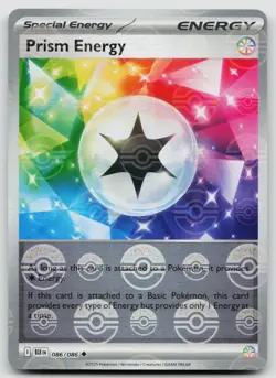 NM Prism Energy (Poke Ball Pattern) 086/086 Holo Uncommon Black Bolt Pokemon - Image 1