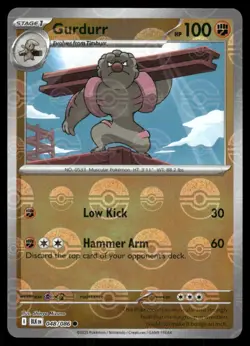 Gurdurr (Poke Ball Pattern) 048/086 Common Black Bolt Pokemon Near Mint - Image 1
