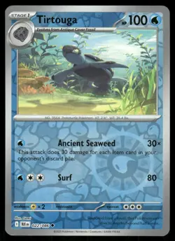Tirtouga 022/086 Uncommon Black Bolt Pokemon Reverse Holo Near Mint - Image 1