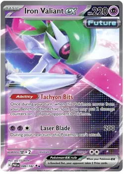 Iron Valient ex 089/182 Double Rare Paradox Rift Pokemon TCG - Image 1