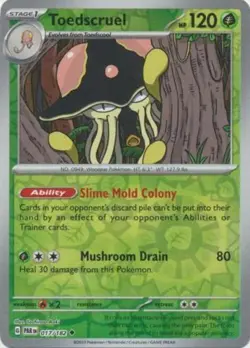 Toedscruel 017/182 Reverse Holo Paradox Rift Pokemon TCG - Image 1