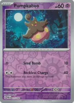 Pumpkaboo 077/182 Reverse Holo Paradox Rift Pokemon TCG - Image 1