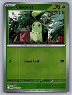 Chikorita 008/132 Common Mega Evolution Pokemon Reverse Holo Near Mint - Image 1