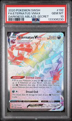 2020 POKEMON SWORD & SHIELD DARKNESS ABLAZE #192 FULL ART/ETERNATUS VMAX PSA 10 - Image 1